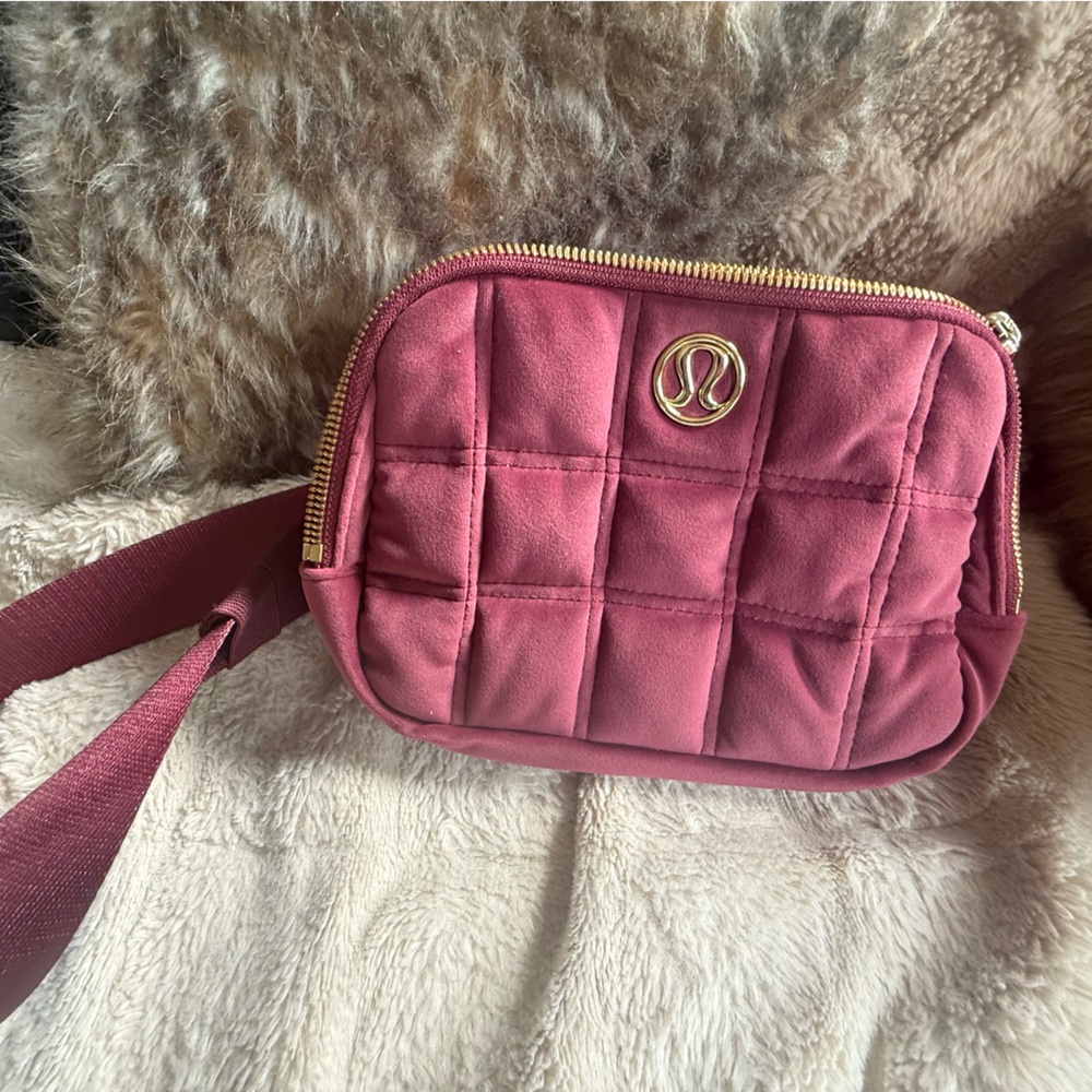 Lululemon Athletica Quilted Burgundy Crossbody Bag